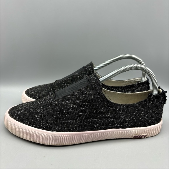 Roxy Rocco Sneakers Women's Size 8.5 Black Slip On - Picture 1 of 11